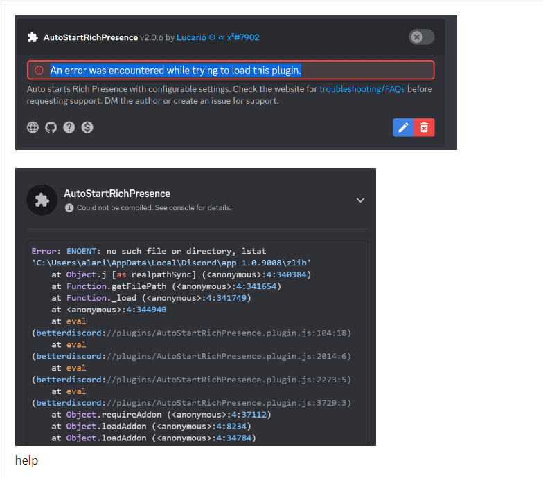 How to Fix an error was encountered while trying to load this plugin on Xenolib