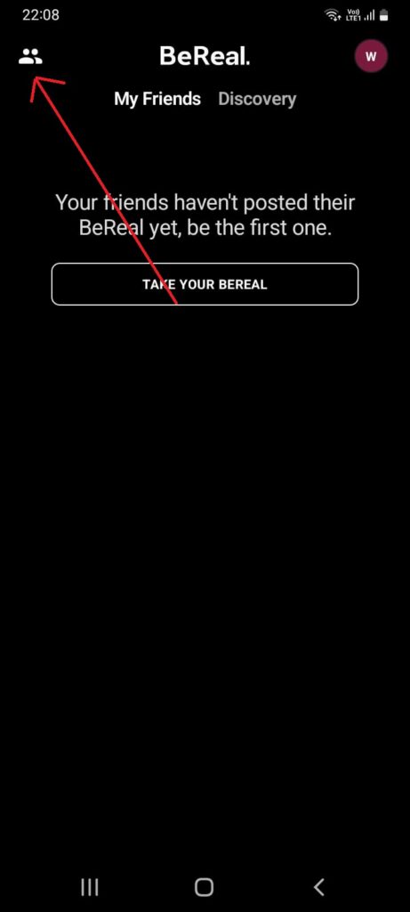 How To Find Friends On BeReal 2 How to find freiends on BeReal Step 2