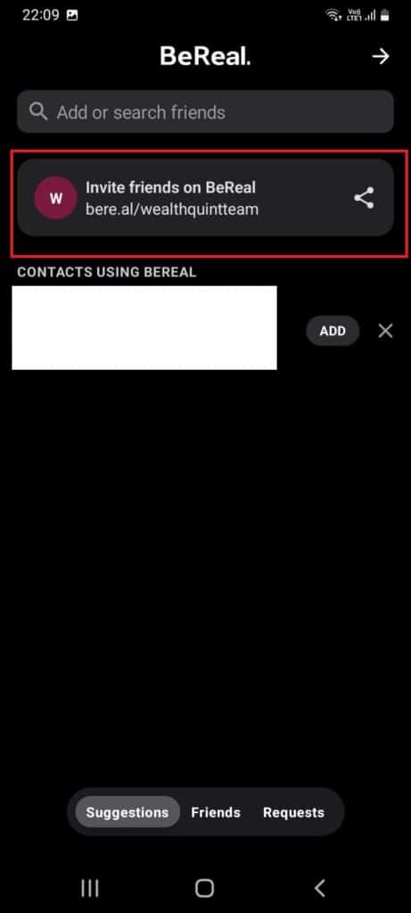 How To Find Friends On BeReal 5 How to find freiends on BeReal Step 5