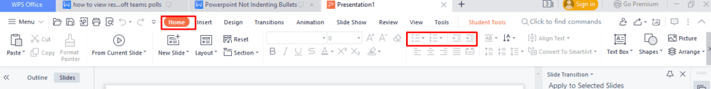 How To Fix Powerpoint Not Indenting Bullets 2 How to fix Bullet Indents default bullet optionst