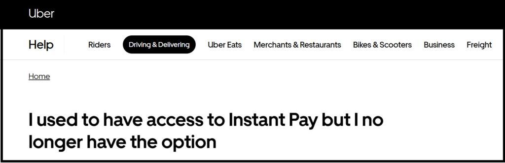 How To Fix Uber Instant Pay Not Working 1 How to fix Uber Instant pay not working searching reason
