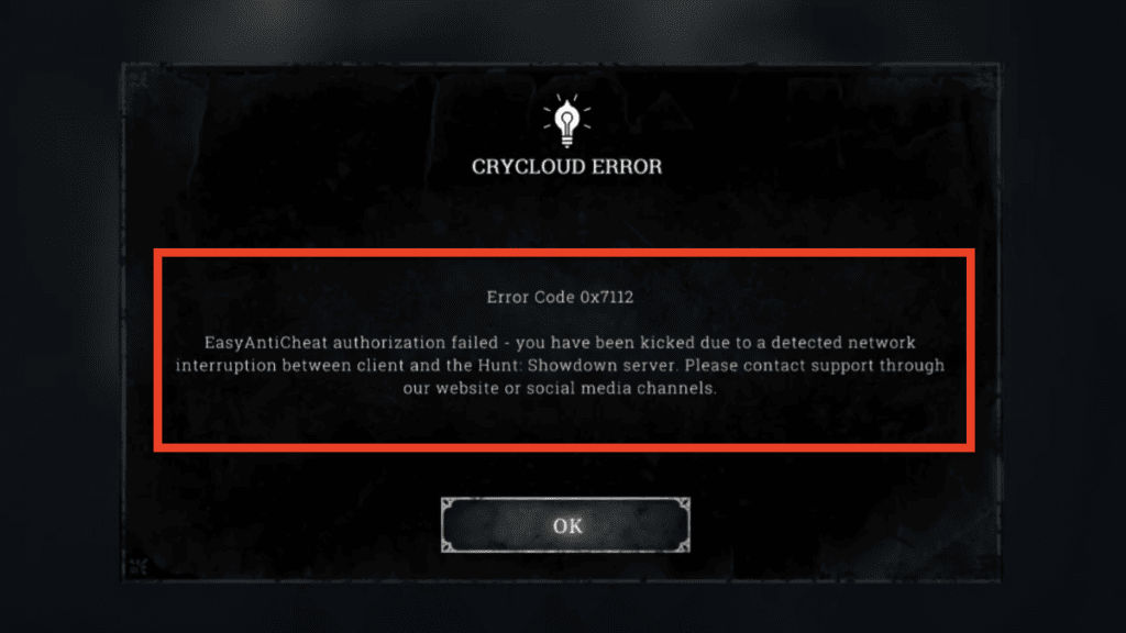How to Fix Hunt Showdown Error Code 0x7112 Easy AntiCheat authorization failed 2 Hunt Showdown Error Code 0x7112 1