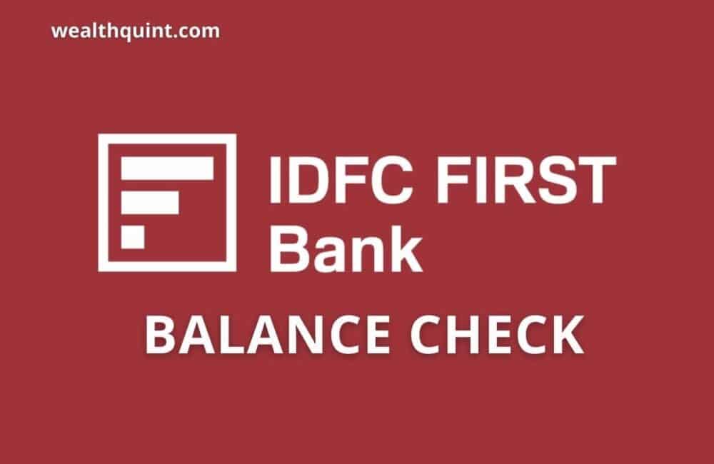 IDFC First Bank Balance check
