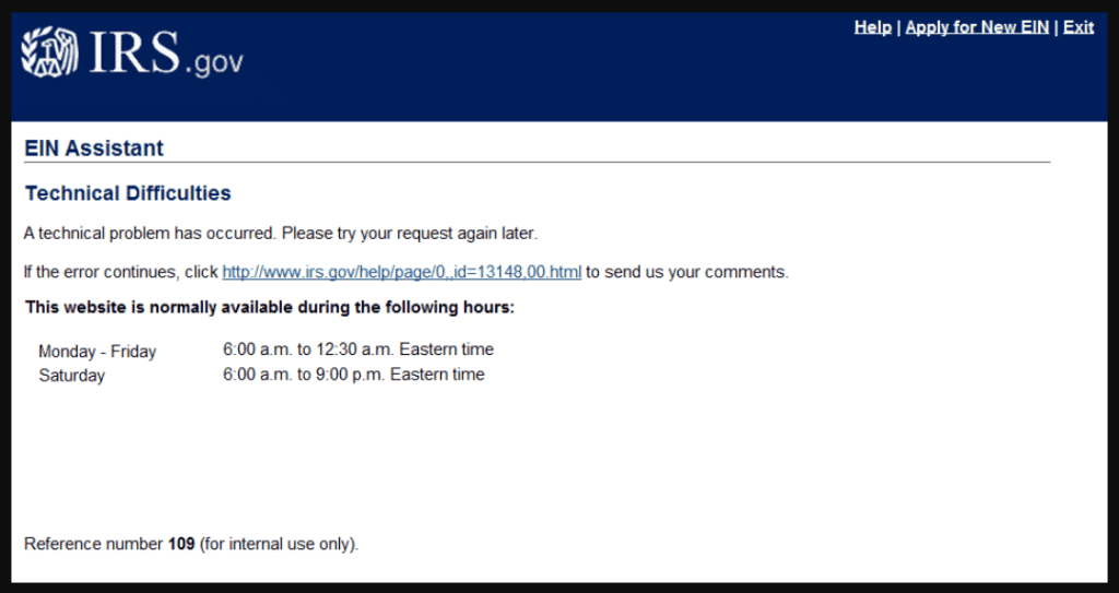 How to Fix IRS Error Code 109 1 IRS Error Code 109