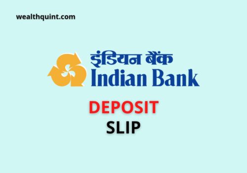 Indian Bank Deposit Slip