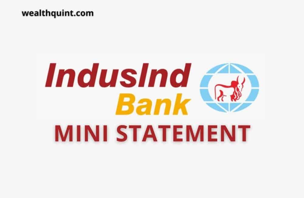 IndusIand Bank Mini Statement