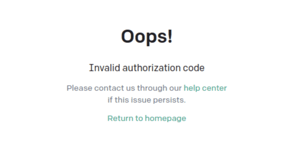 How to Fix "Invalid Authorization Code" on OpenAI 1 Invalid Authorization Code openai platform