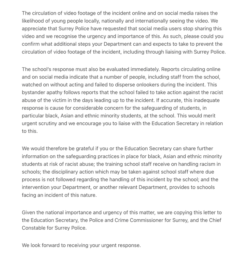 Janet Daby MP wrote to the Home Secretary 2