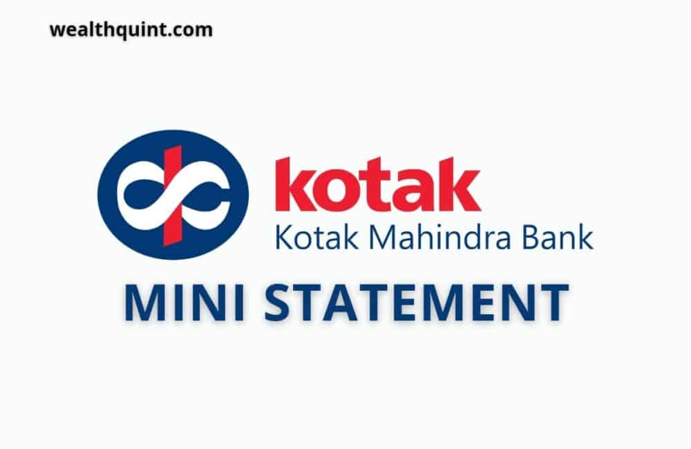Kotak Mahinda Bank Mini Statement