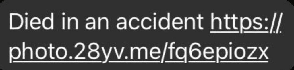 Look Who Died in an Accident Scam on TikTok & Facebook Messenger 1 Look Who Died in an Accident Scam