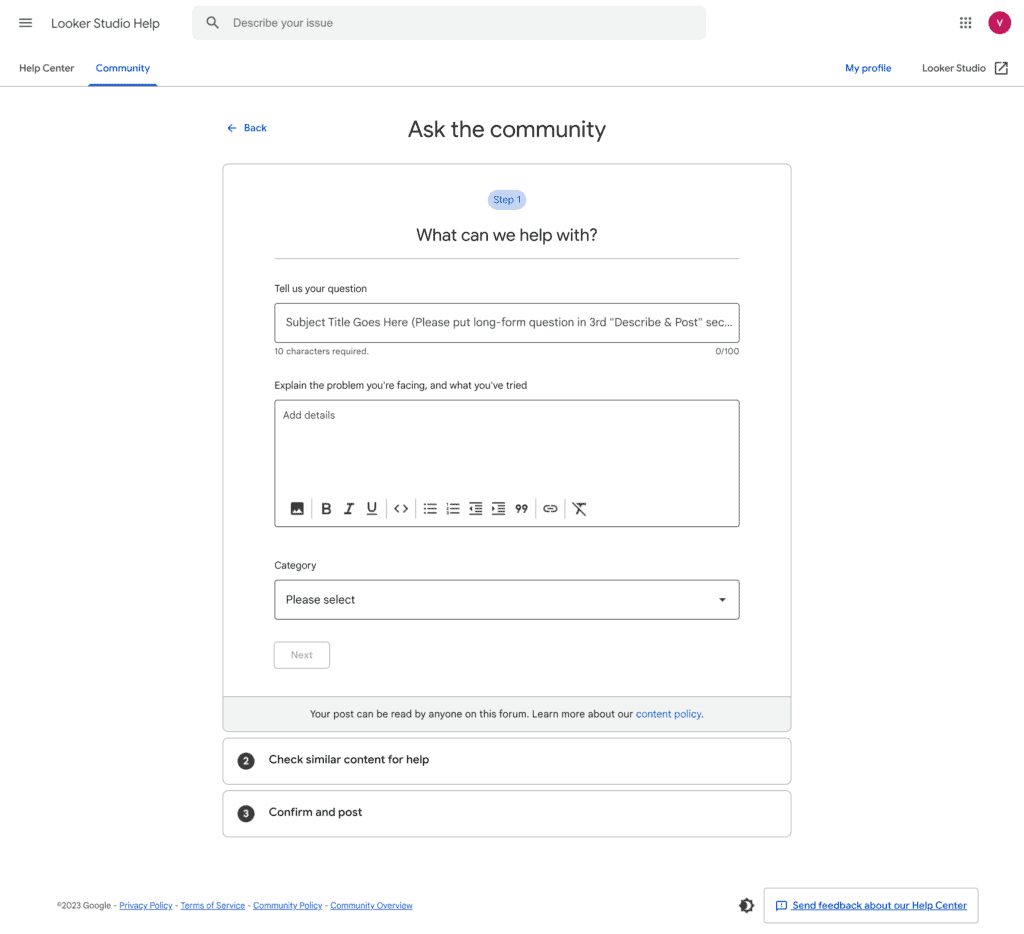 How to Fix “Sorry, we encountered an error and were unable to complete your request” on Looker Studio 4 Looker Studio Help new post unable to complete request error report Google