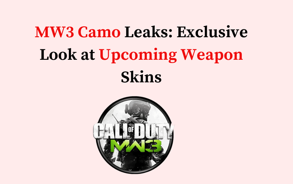 MW3 Camo Leaks Exclusive Look at Upcoming Weapon Skins
