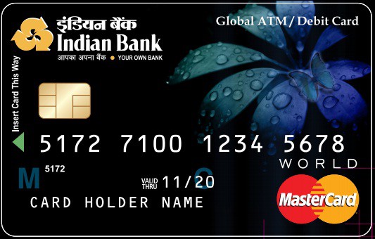 Indian Bank Debit Cards 5 Master world NEW