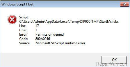 Скрипт хост ошибка. Windows script host. WINSCP permission denied.