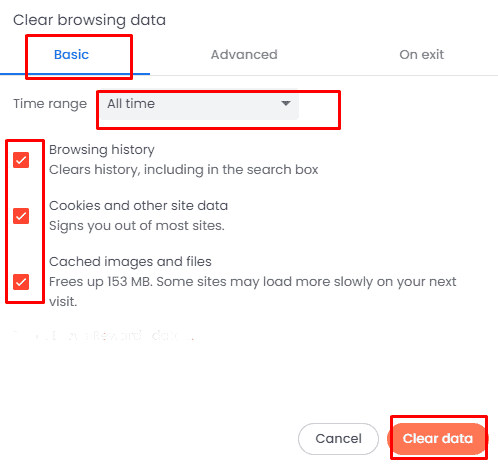 Microsoftonedrive1200 chrome clear cache