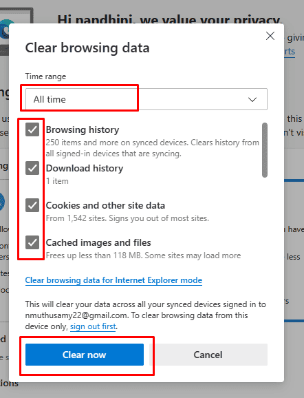 Microsoftonedrive1200 edge clear cache
