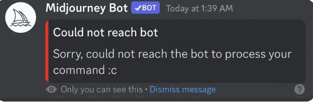 How to Fix "Could Not Reach Bot” in Midjourney 1 Midjourney Could not reach bot