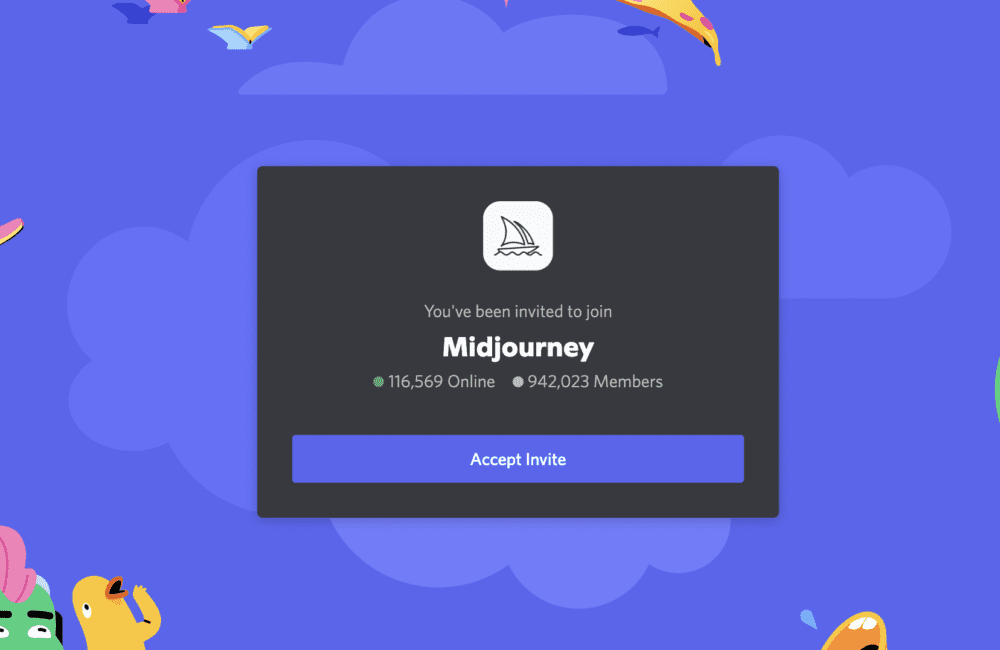 Midjourney discord server link