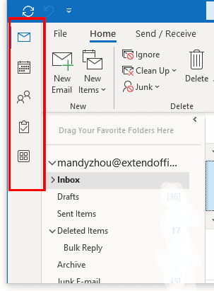 How To Move Outlook Navigation Toolbar From Side To Bottom 1 Move Microsoft Navigation toolbar from left to the bottom Left