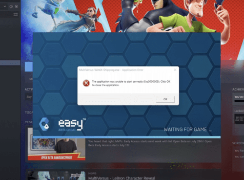 MultiVersus The application was unable to start correctly 1