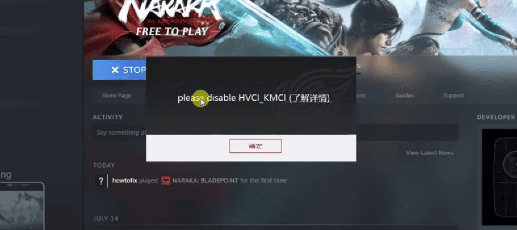 How To Fix “Please Disable HVCI_KMCI” On Naraka Bladepoint 1 Naraka Bladepoint Saying Please Disable HVCI KMCI