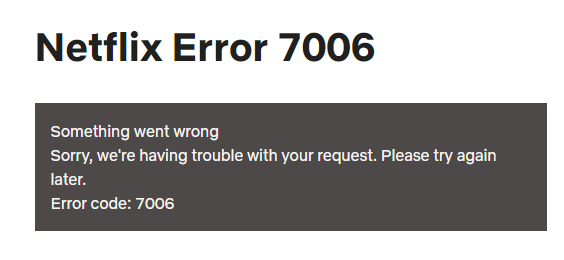 How To Fix Netflix Games Error Code 7006 1 Netfix error 7006