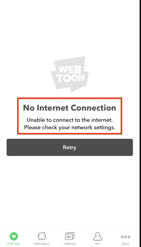 How to Fix "No Internet Connection" on Webtoon 1 No Internet Connection Webtoon