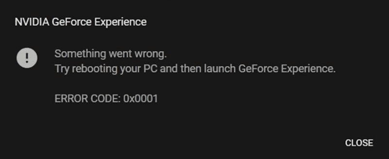 How To Fix Nvidia GeForce Experience Error Code 0x0001 1 Nvidia GeForce Experience Error Code 0x0001 1