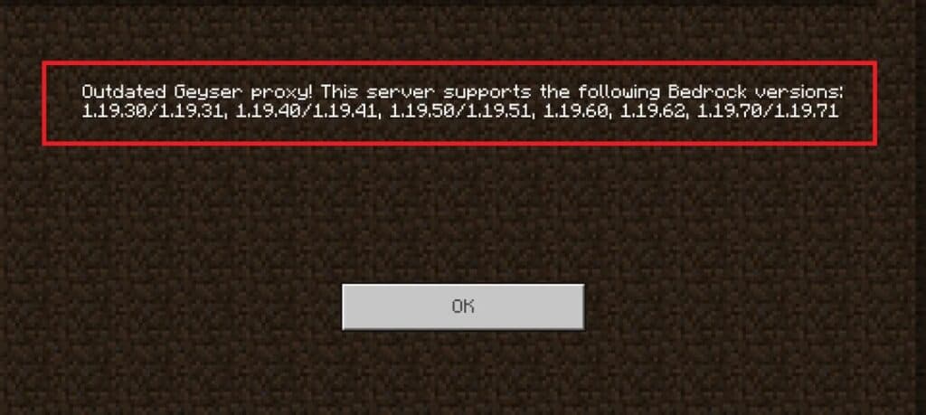How To Fix "Outdated Geyser Proxy Error" On GeyserMC 1 Outdated Geyser Proxy Error