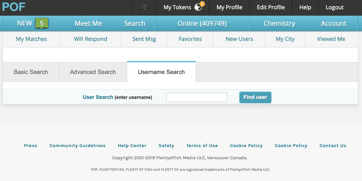 Username search