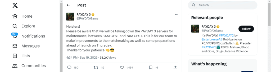 How To Fix Payday 3 PS5 Matchmaking Error 3 Payday 3 PS5 Matchmaking Error Twitter Handle
