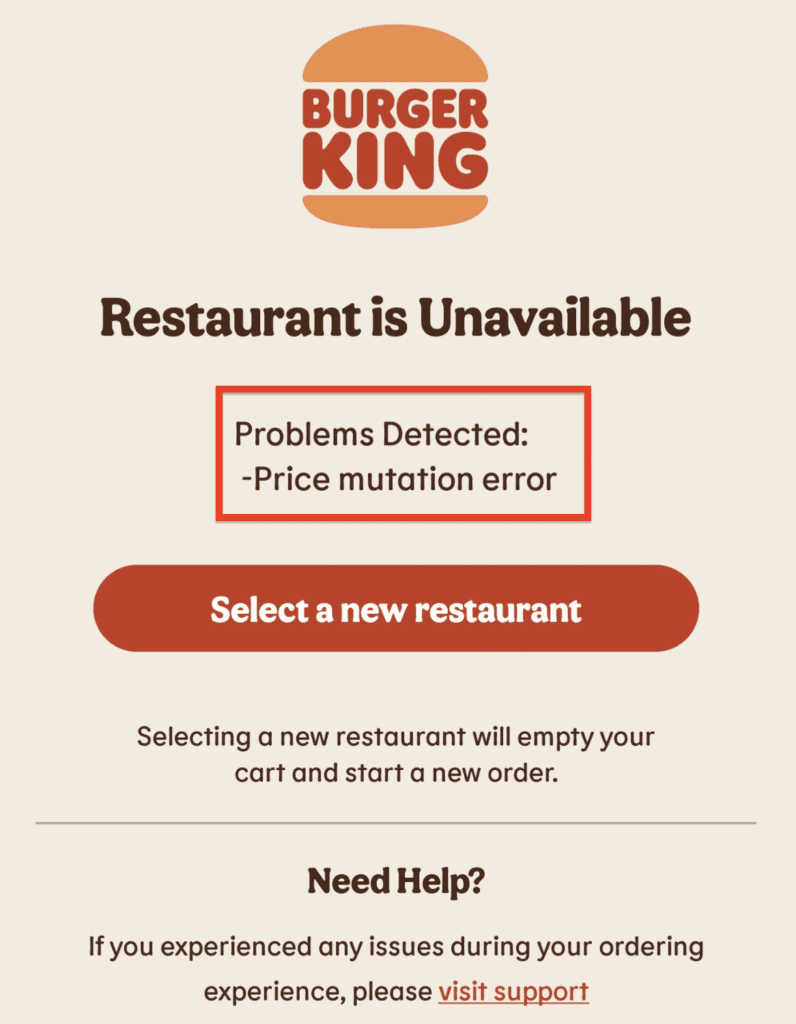 Price Mutation Error Burger King? What is It & Reasons, Fixes 1 Price Mutation Error Burger King