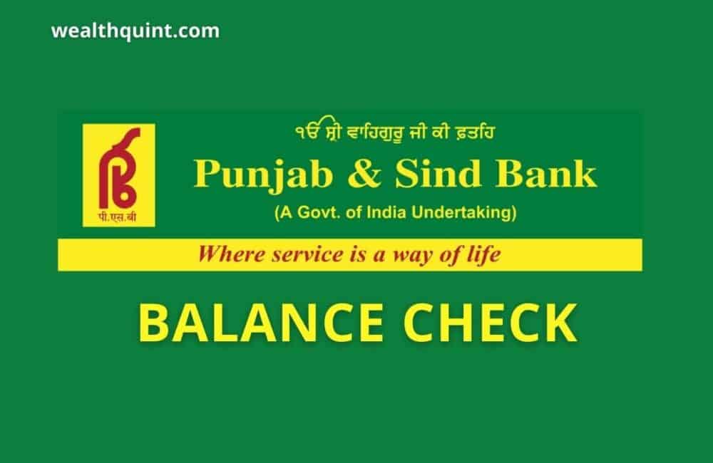 Punjab and sind Bank Balance check
