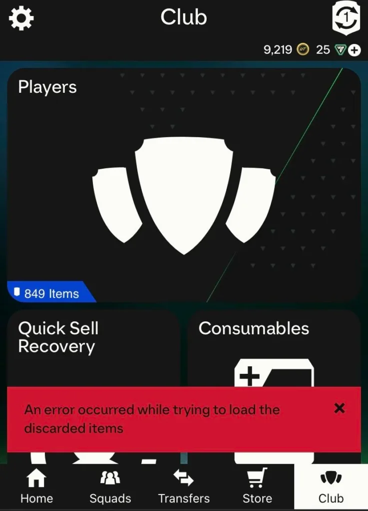 How To Fix Quick Sell Recovery Not Working On EA FC Companion App 2 Quick Sell Recovery Not Working On EA FC Companion App