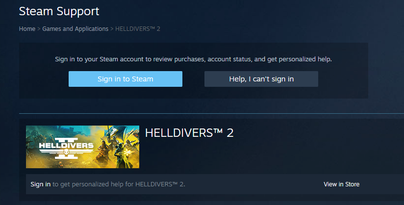 How To Fix Helldivers 2 Stuck On Loading Screen 3 Reach Out to Helldivers 2 Support to fix Helldivers 2 Stuck On Loading Screen