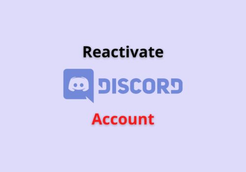Reactivate discord account