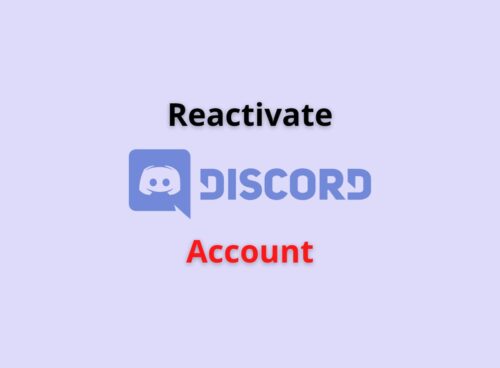 Reactivate discord account
