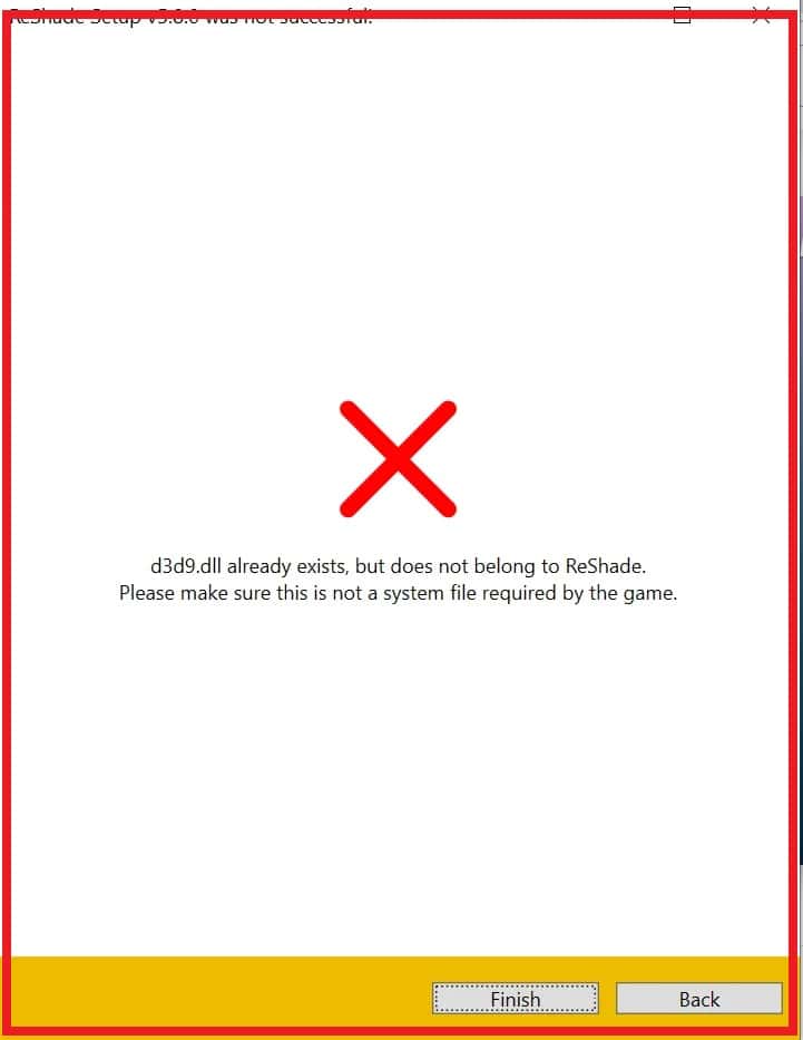 How To Fix "d3d9.dll Already Exists, But Does Not Belong To ReShade" Error On Reshade 2 Reshade d3d9.dll Already Exists But Does Not Belong To ReShade
