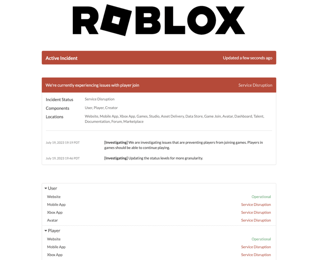 Fix We are aware that there is an issue with accessing Roblox