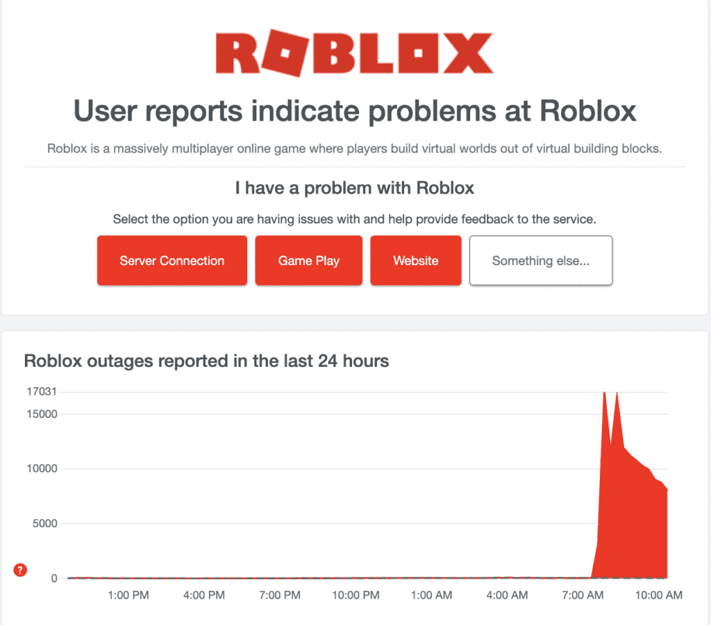 Fix We are aware that there is an issue with accessing Roblox