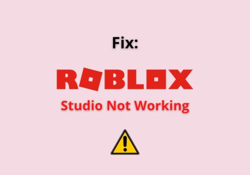 Roblox studio not working