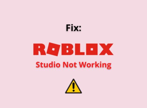 Roblox studio not working