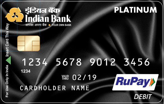 Indian Bank Debit Cards 2 Rupay Platinum new