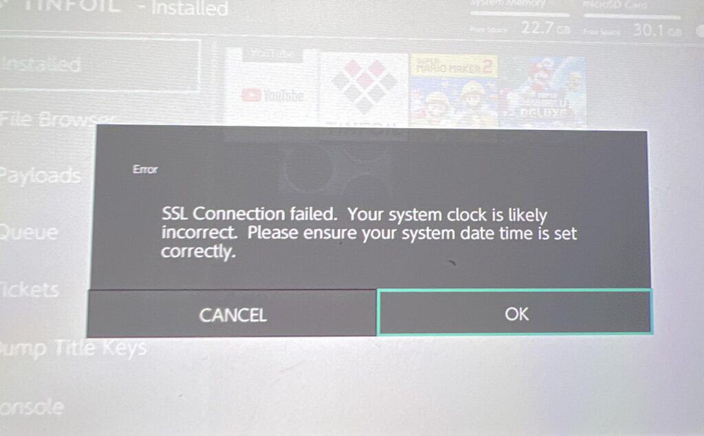 How To Fix SSL Connection Failed Tinfoil 1 SSL connection failed