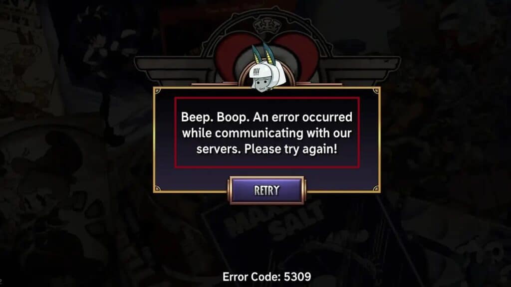 Skullgirls Error Code 5309 1