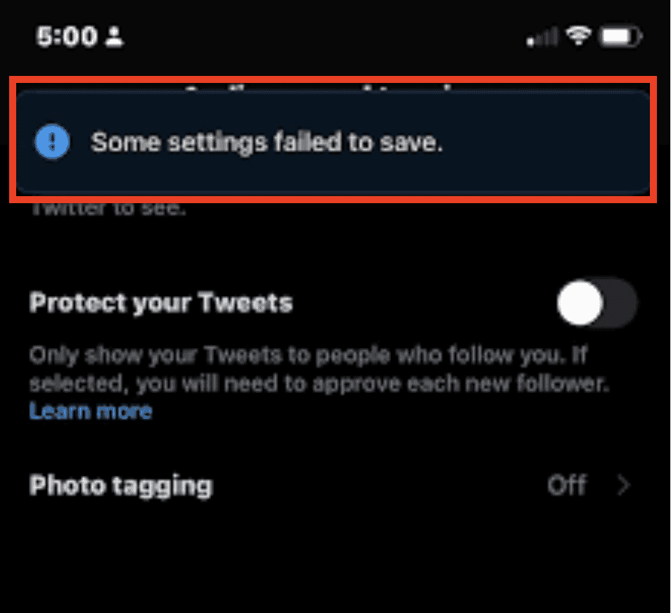 How to Fix "Some Settings Failed to Save" on Twitter 1 Some Settings Failed to Save twitter