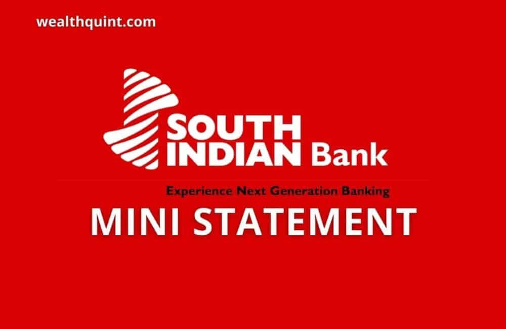 South Indian Bank Mini Statement