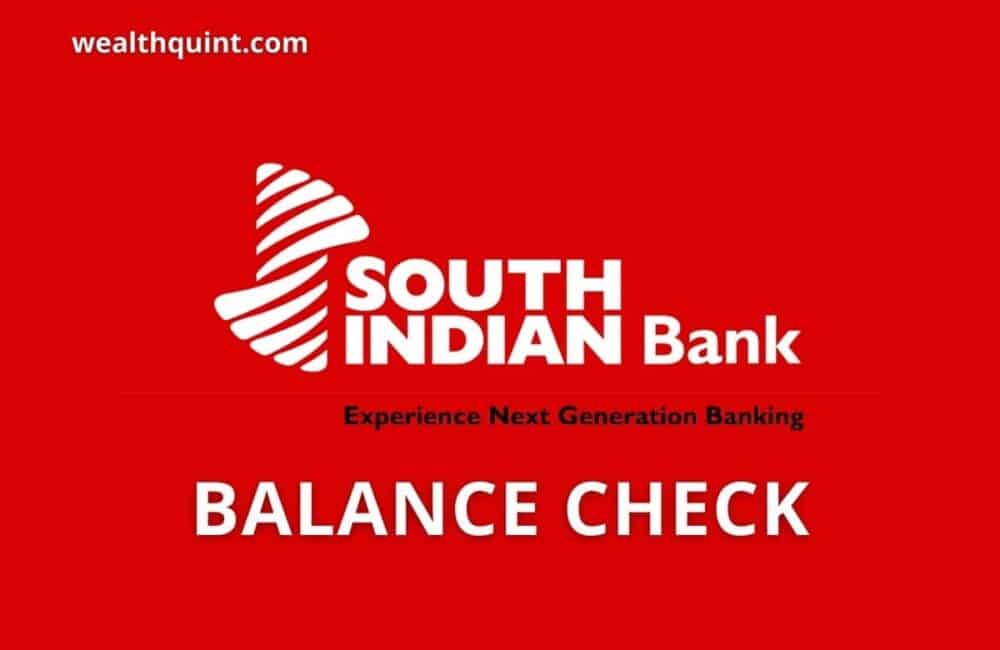 South indian Bank Balance check
