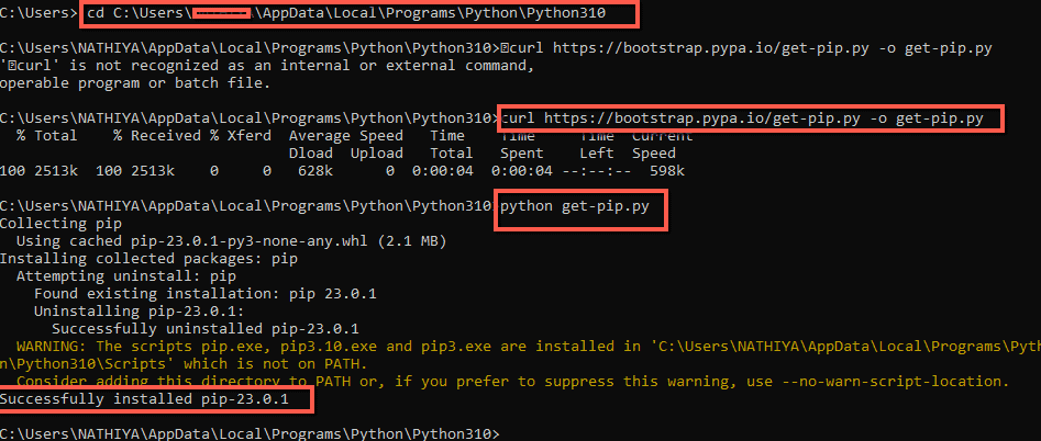 Stabe diffuse error code 1 Intalling python and pip