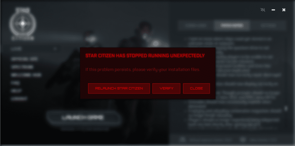 Star Citizen Has Stopped Running Unexpectedly
